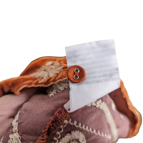 NWT Johnny Was Velvet Orange Candy Glaze Embroidered Sleeveless Dress Size Small - Picture 7 of 7